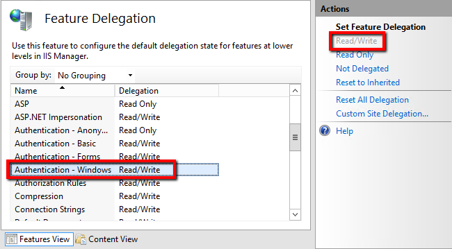 Read & Write Option for Authentication